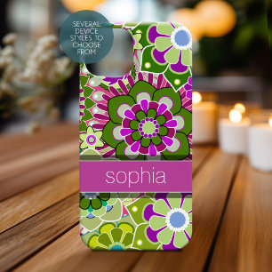 title_seo2 Ilustracion floral colorido - nombre rosa y verde