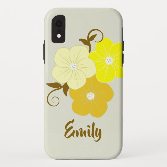 Funda De Case-Mate Para iPhone Ilustracion floral de bonito (Reverso)