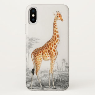 Funda Para iPhone X Ilustracion Giraffe Arte de época