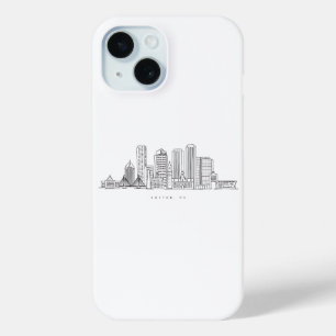 Funda Para iPhone 15 Ilustracion minimalista de la ciudad de Boston