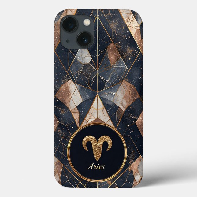 Funda De Case-Mate Para iPhone Ilustración moderna de Aries zodiacal abstracta (Reverso)