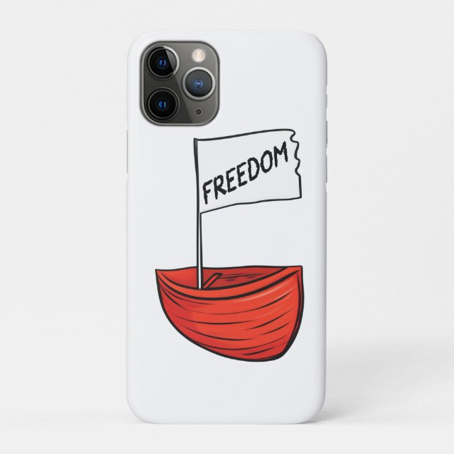 Funda De Case-Mate Para iPhone Ilustracion Nautical Freedom Boat (Reverso)
