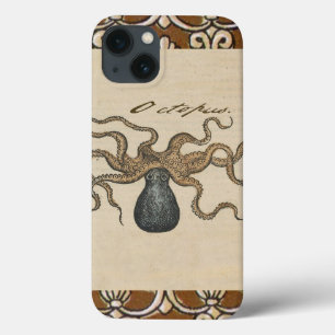 Funda Para iPhone 13 Ilustracion Octopus Kraken Vintage