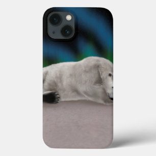 Funda Para iPhone 13 Ilustración pacífica de oso polar ártico en la nat