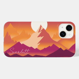 Funda Para iPhone 14 De Case-Mate Ilustracion paisajístico Desert Sun Mountain Peaks