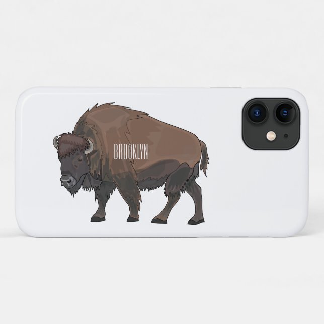 Funda De Case-Mate Para iPhone Ilustracion personalizado Bison (Reverso (horizontal))