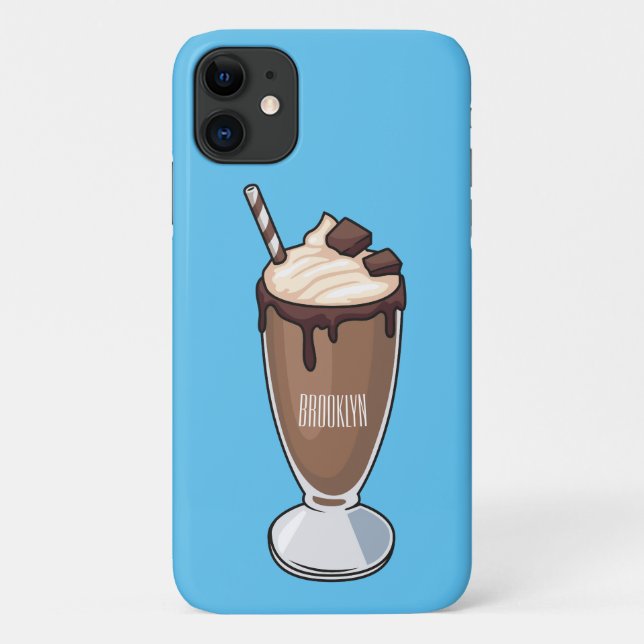 Funda De Case-Mate Para iPhone Ilustracion personalizado de batido de chocolate (Reverso)