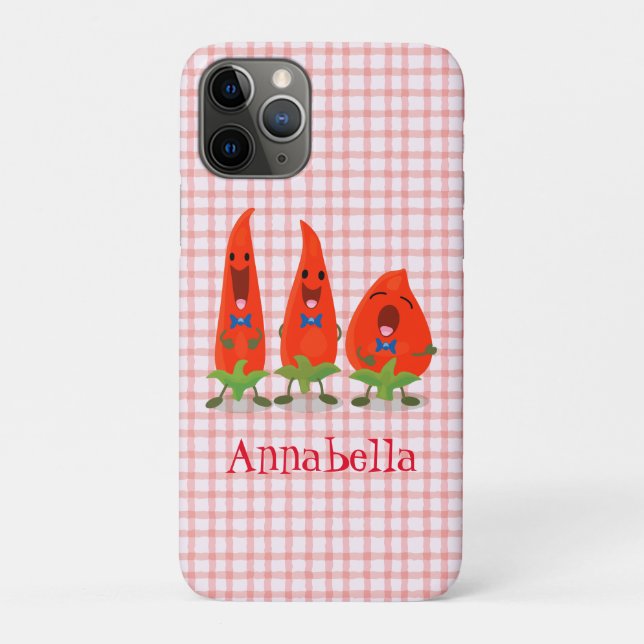 Funda De Case-Mate Para iPhone Ilustracion personalizado de chiles cantantes (Reverso)