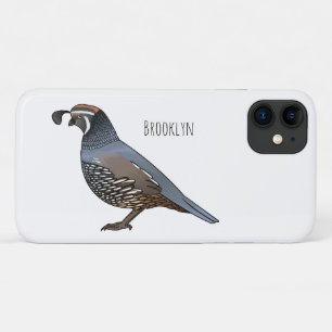 Funda Para iPhone 11 Ilustracion personalizado de codorniz de Californi