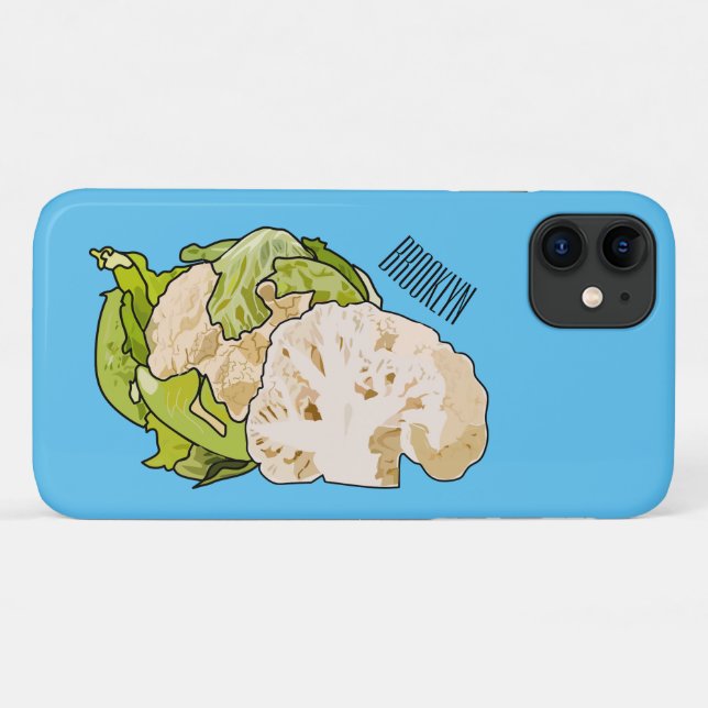 Funda De Case-Mate Para iPhone Ilustracion personalizado de coliflor (Reverso (horizontal))