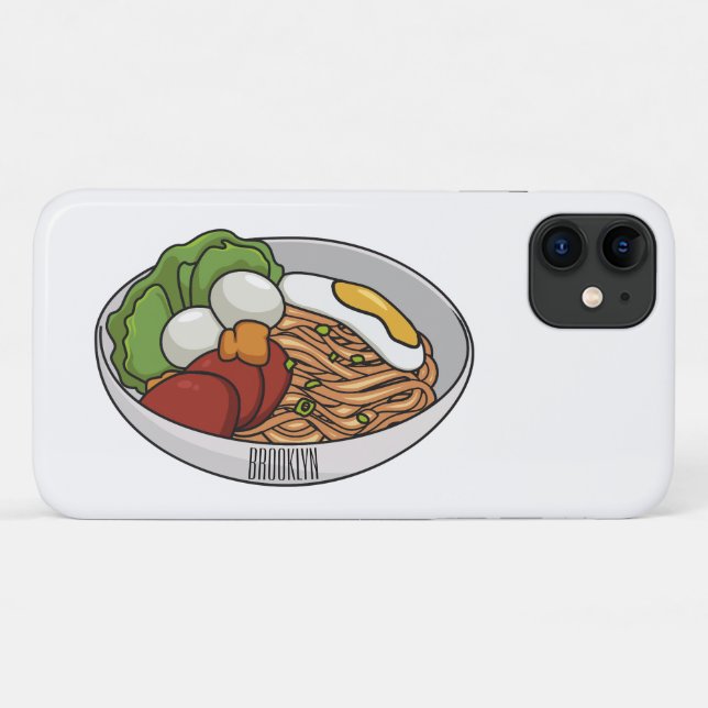 Funda De Case-Mate Para iPhone Ilustracion personalizado de fideos (Reverso (horizontal))