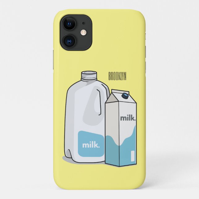 Funda De Case-Mate Para iPhone Ilustracion personalizado de leche (Reverso)