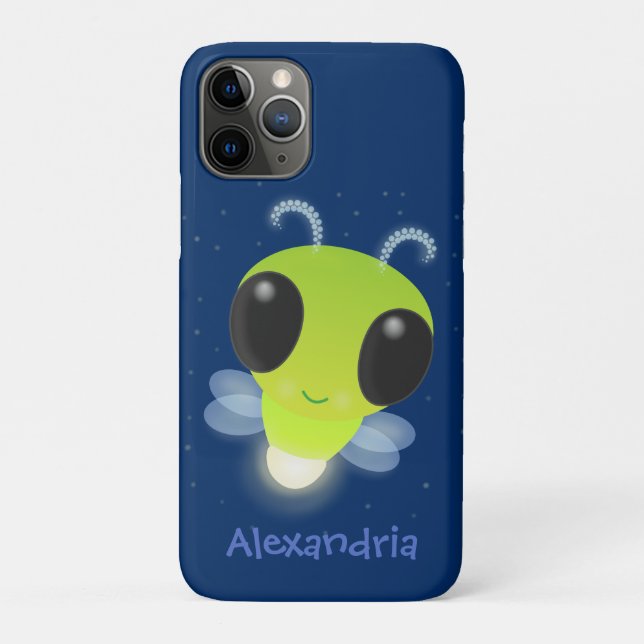 Funda De Case-Mate Para iPhone Ilustracion personalizado de luciérnaga con brillo (Reverso)