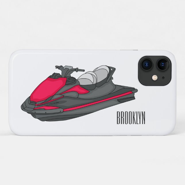 Funda De Case-Mate Para iPhone Ilustracion personalizado de moto acuática (Reverso (horizontal))