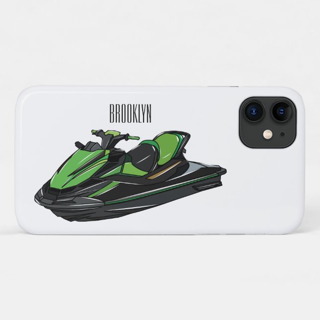 Funda De Case-Mate Para iPhone Ilustracion personalizado de moto acuática (Reverso (horizontal))
