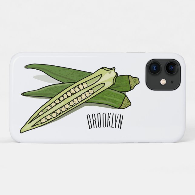 Funda De Case-Mate Para iPhone Ilustracion personalizado de Okra (Reverso (horizontal))