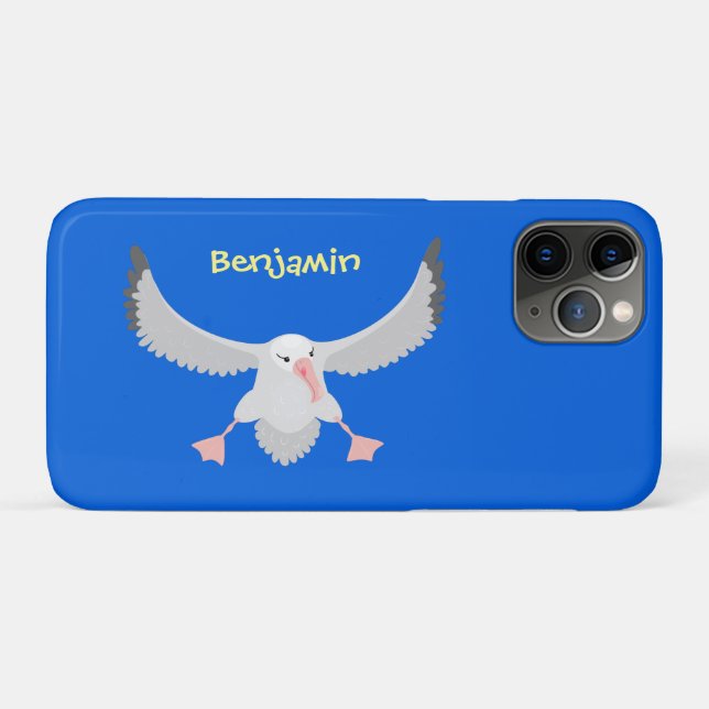 Funda De Case-Mate Para iPhone Ilustracion personalizado de pájaro de albatross (Reverso (horizontal))