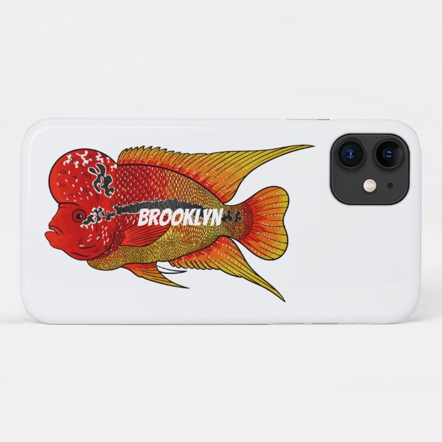 Funda De Case-Mate Para iPhone Ilustracion personalizado de peces cíclicos de cue (Reverso (horizontal))