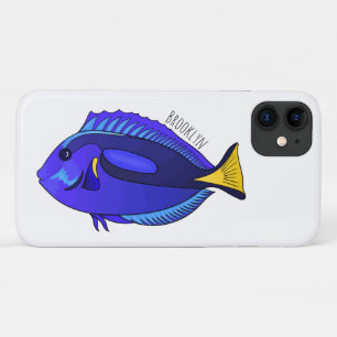 Funda Para iPhone 11 Ilustracion personalizado de pescado tang azul