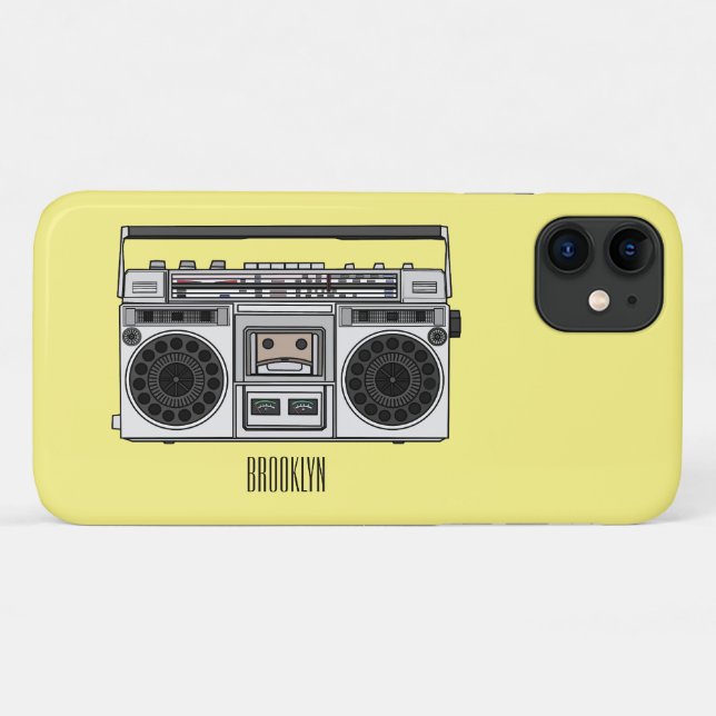 Funda De Case-Mate Para iPhone Ilustracion personalizado de radio (Reverso (horizontal))