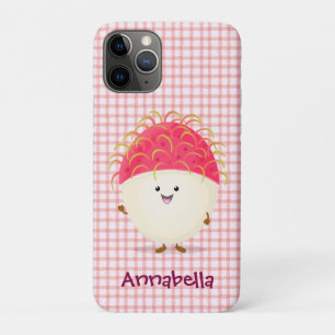 Funda Para iPhone 11 Pro Ilustracion personalizado de rambután rosa suave