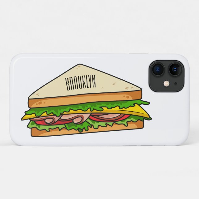 Funda De Case-Mate Para iPhone Ilustracion personalizado de sándwich (Reverso (horizontal))