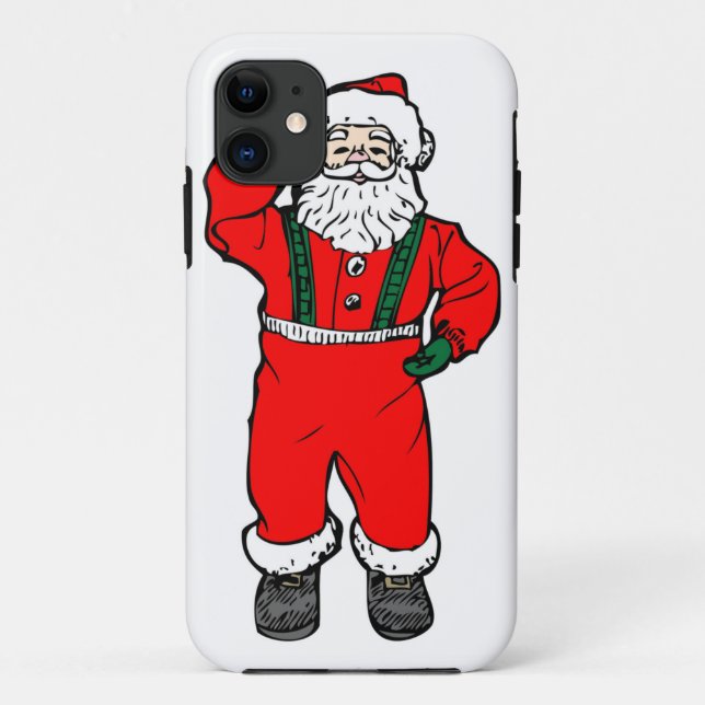 Funda De Case-Mate Para iPhone Ilustracion Personalizado de Santa Claus (Reverso)