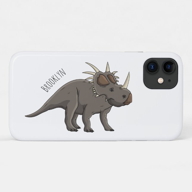 Funda De Case-Mate Para iPhone Ilustracion personalizado de Styracosaurus (Reverso (horizontal))