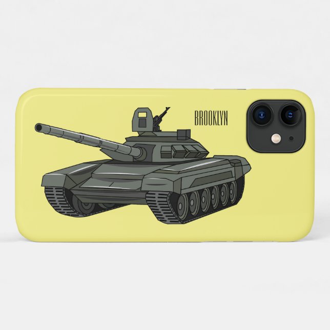 Funda De Case-Mate Para iPhone Ilustracion personalizado de tanques (Reverso (horizontal))