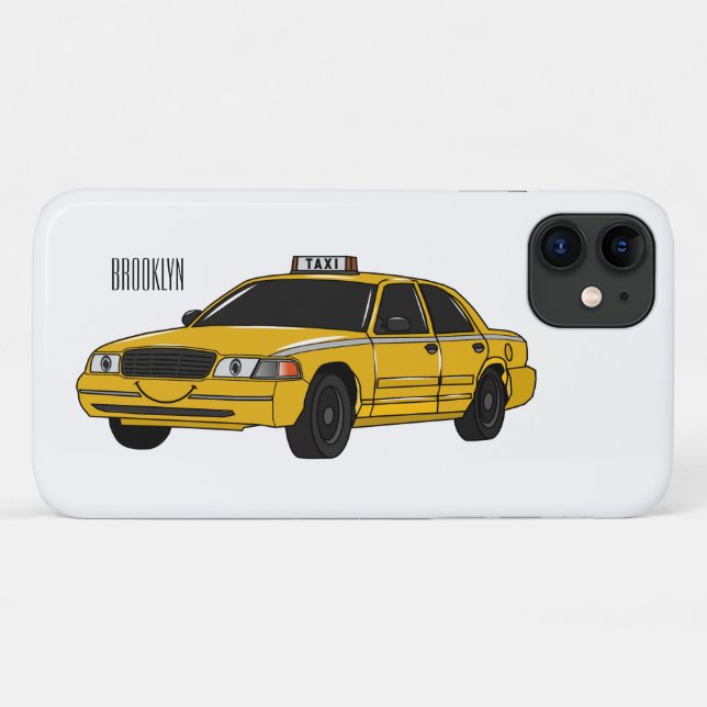 Funda De Case-Mate Para iPhone Ilustracion personalizado de taxi (Reverso (horizontal))
