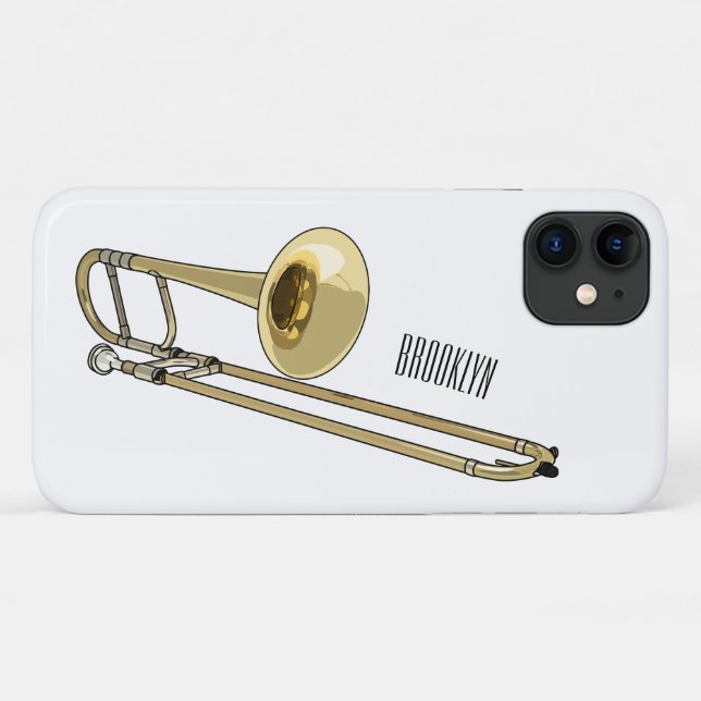 Funda De Case-Mate Para iPhone Ilustracion personalizado de Trombone (Reverso (horizontal))