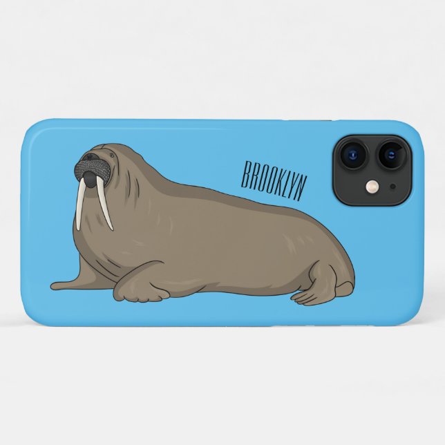 Funda De Case-Mate Para iPhone Ilustracion personalizado de Walrus (Reverso (horizontal))