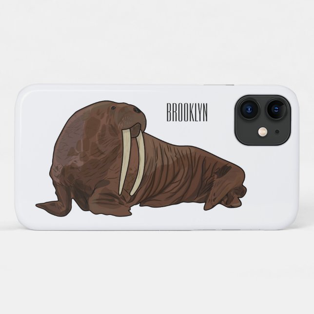 Funda De Case-Mate Para iPhone Ilustracion personalizado de Walrus (Reverso (horizontal))