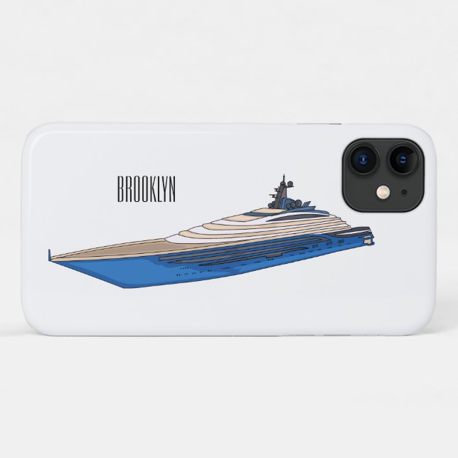 Funda De Case-Mate Para iPhone Ilustracion personalizado de yates (Reverso (horizontal))