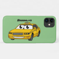 Ilustracion personalizado divertido de taxi amaril