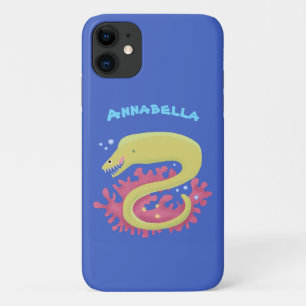 Funda Para iPhone 11 Ilustracion personalizado gracioso de moray verde
