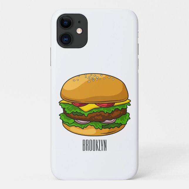 Funda De Case-Mate Para iPhone Ilustracion personalizado Hamburger (Reverso)