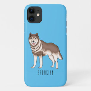 Funda Para iPhone 11 Ilustracion personalizado husky siberiano