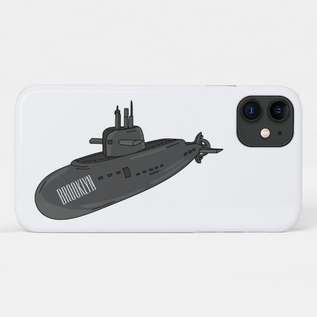 Funda De Case-Mate Para iPhone Ilustracion personalizado submarino (Reverso (horizontal))