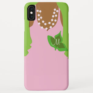 Funda Para iPhone XS Max Ilustracion rosado y verde de la vida de la