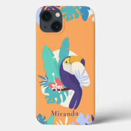 Funda Para iPhone 13 Ilustracion táctil de la jungla tropical