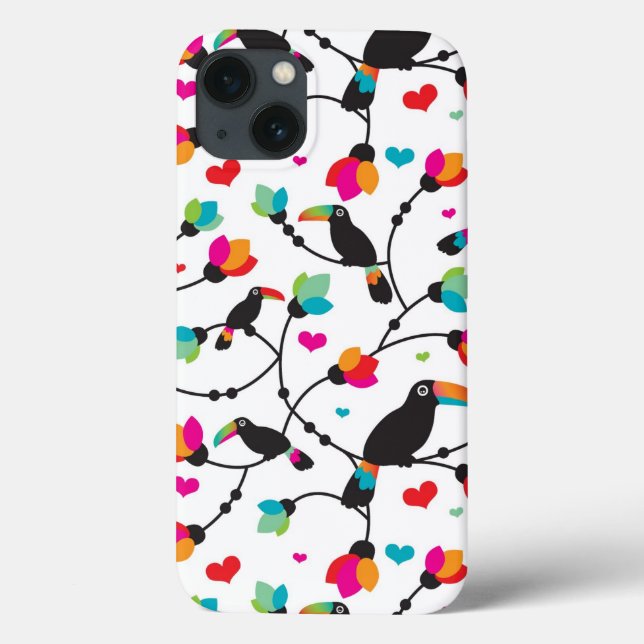 Funda De Case-Mate Para iPhone ilustracion tropical de ave toscana (Reverso)