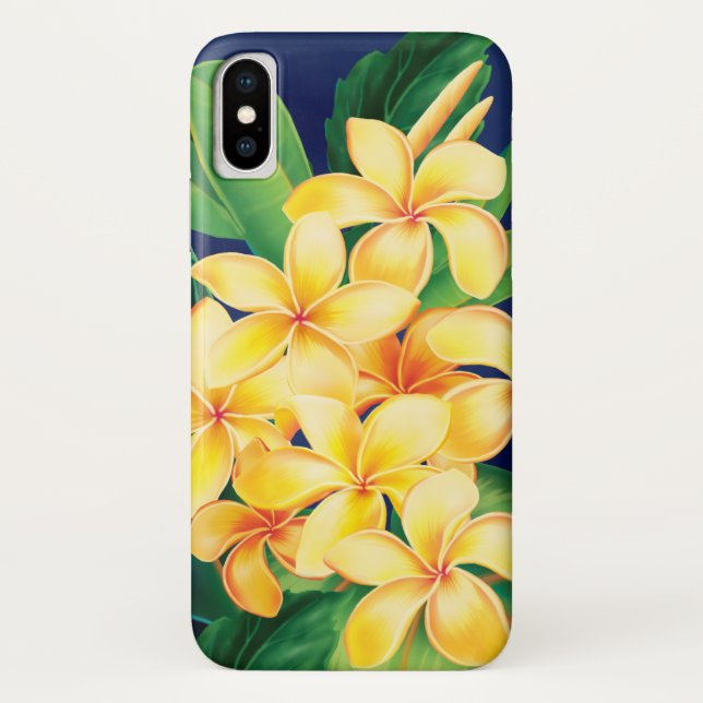 Funda De Case-Mate Para iPhone Ilustracion tropical del Hawaiian del Plumeria del (Reverso)