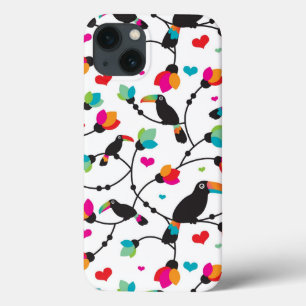 Funda Para iPhone 13 ilustracion tropical del pájaro toucan lindo