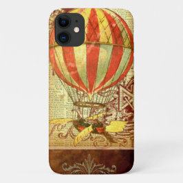 Funda Para iPhone 11 Ilustracion victoriano de globo aerostático vintag