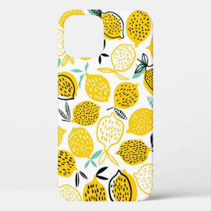 Funda Para iPhone 12 Ilustracion Vintage de diseño de verano de limón