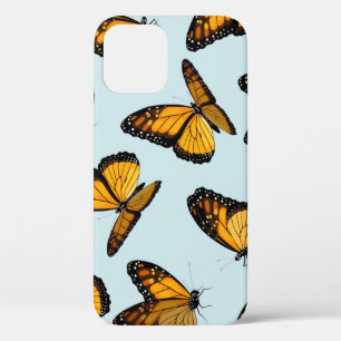 Funda Para iPhone 12 Ilustracion Vintage de las mariposas monarcas colo