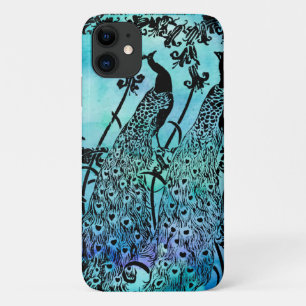 Funda Para iPhone 11 Ilustración Vintage de Pavo Real Art Nouveau Ant