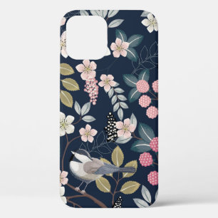 Funda Para iPhone 12 ilustracion vintage de un patrón floral sin fisura