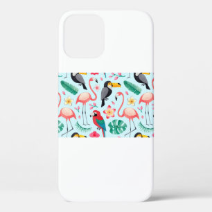 Funda Para iPhone 12 Ilustraciones acuáticos, flores tropicales